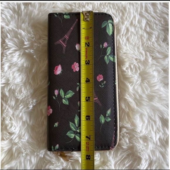 Stylish Paris Vibe Faux Leather Zip Around Wallet with Many Pockets/Card Slots - Picture 6 of 10